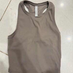 Athleta Taupe Ribbed Tank Top